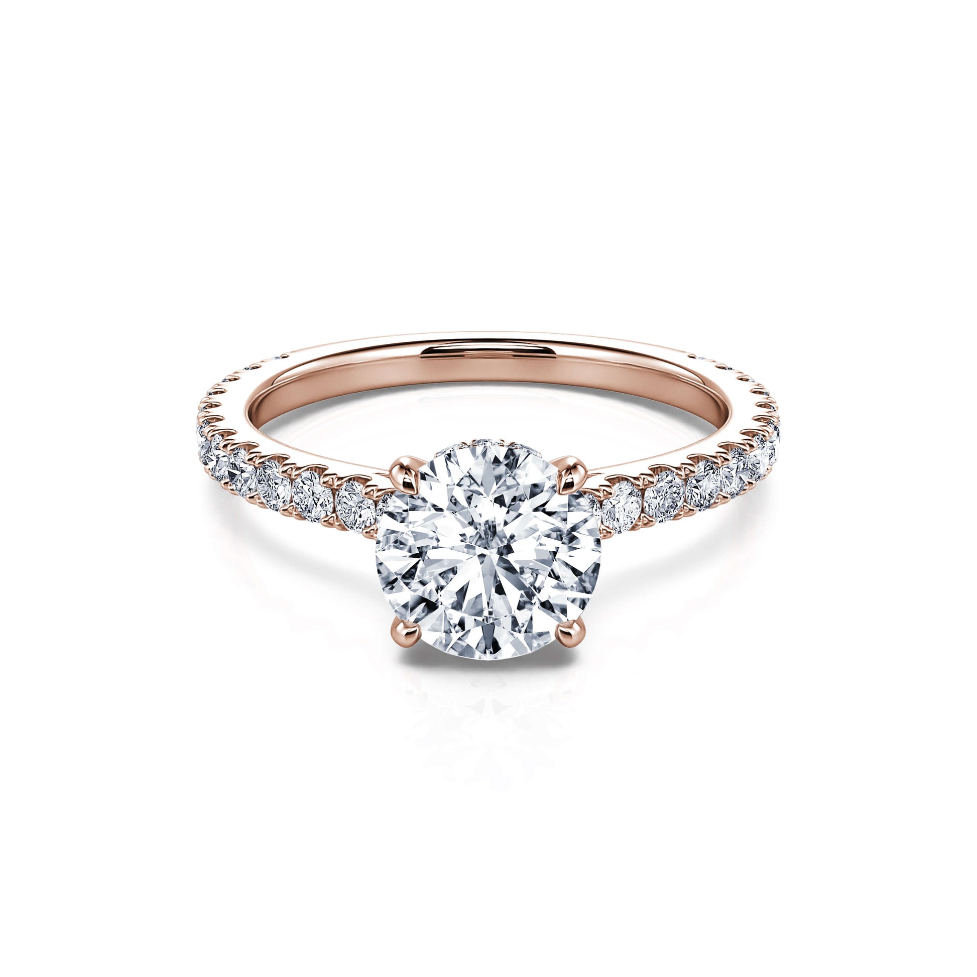 Solitaire or rose diamant rond Chloé 1