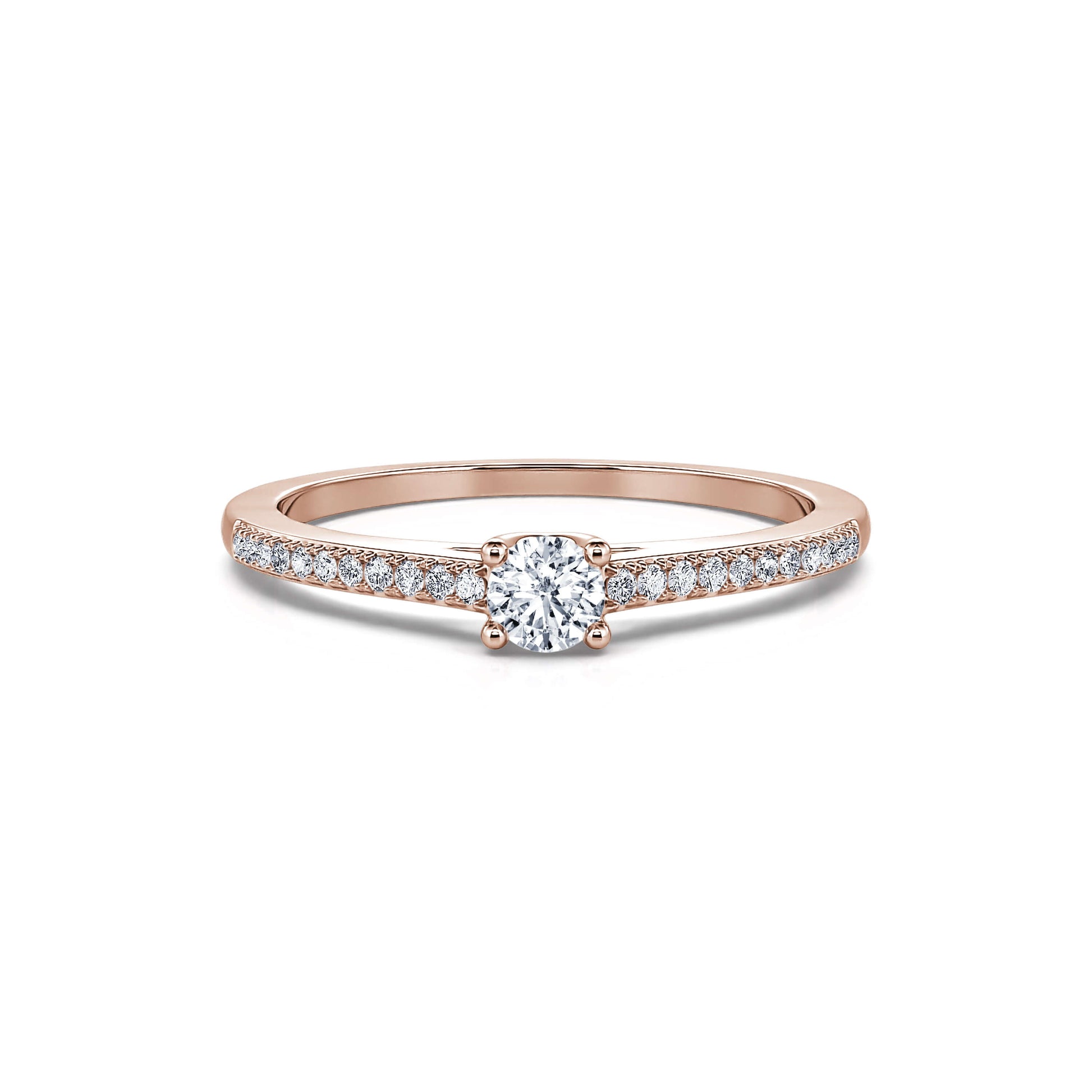 Solitaire or rose diamant Christaline 3
