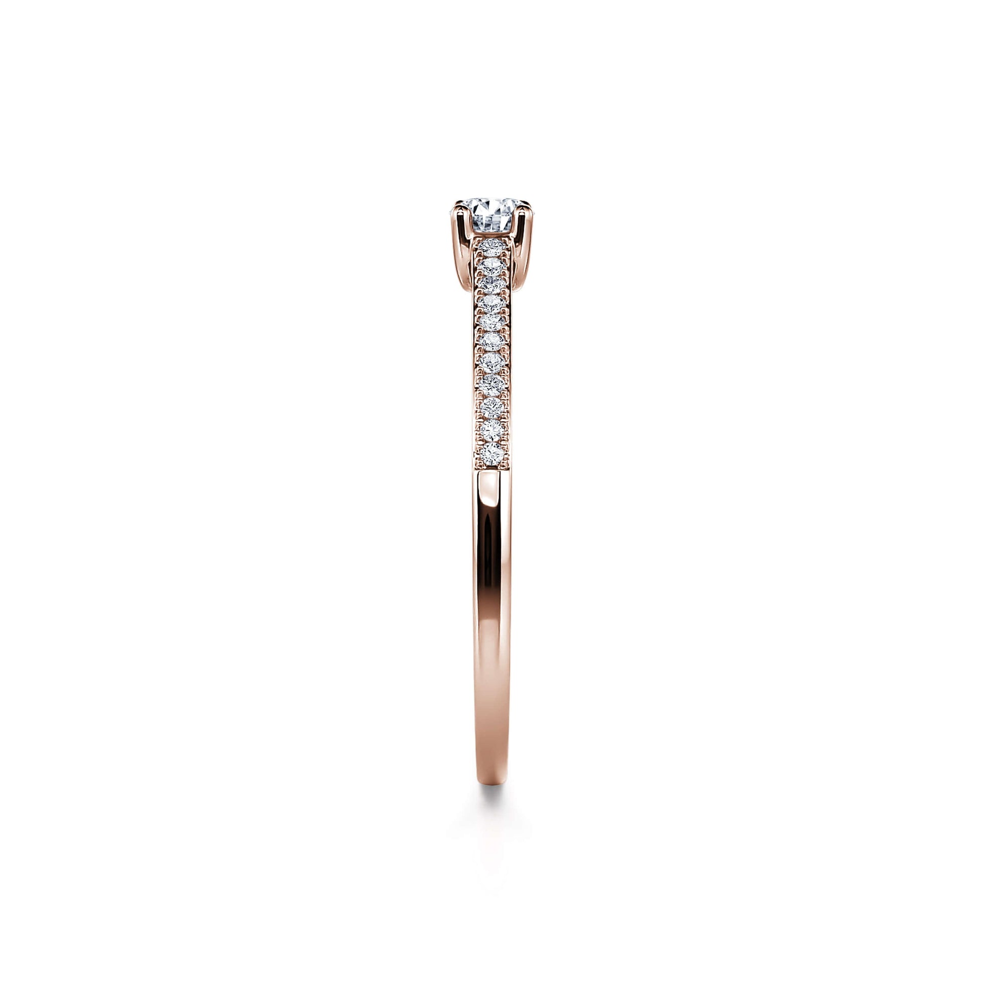 Solitaire or rose diamant Christaline 5