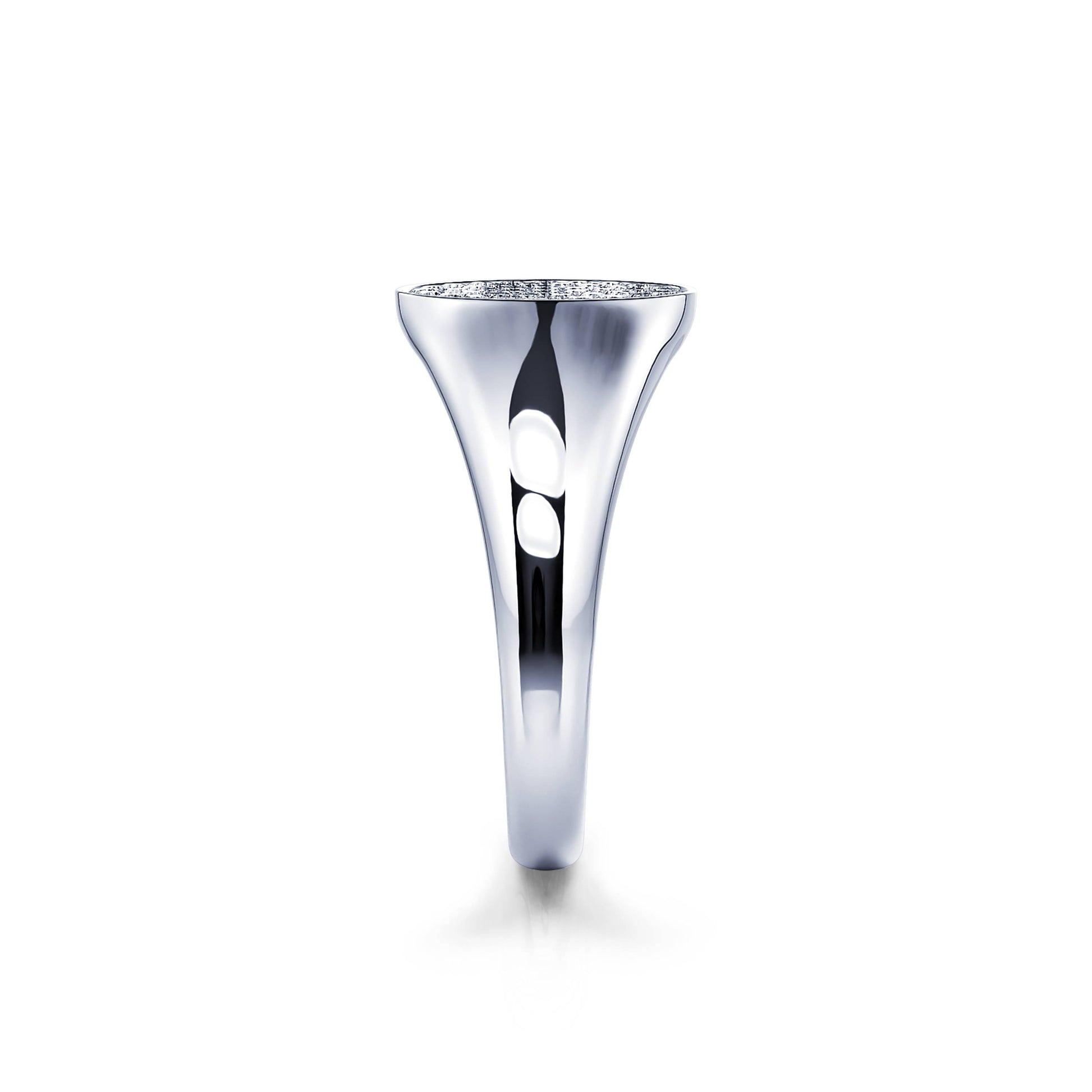 Chevalière diamant or blanc  Claudine 3