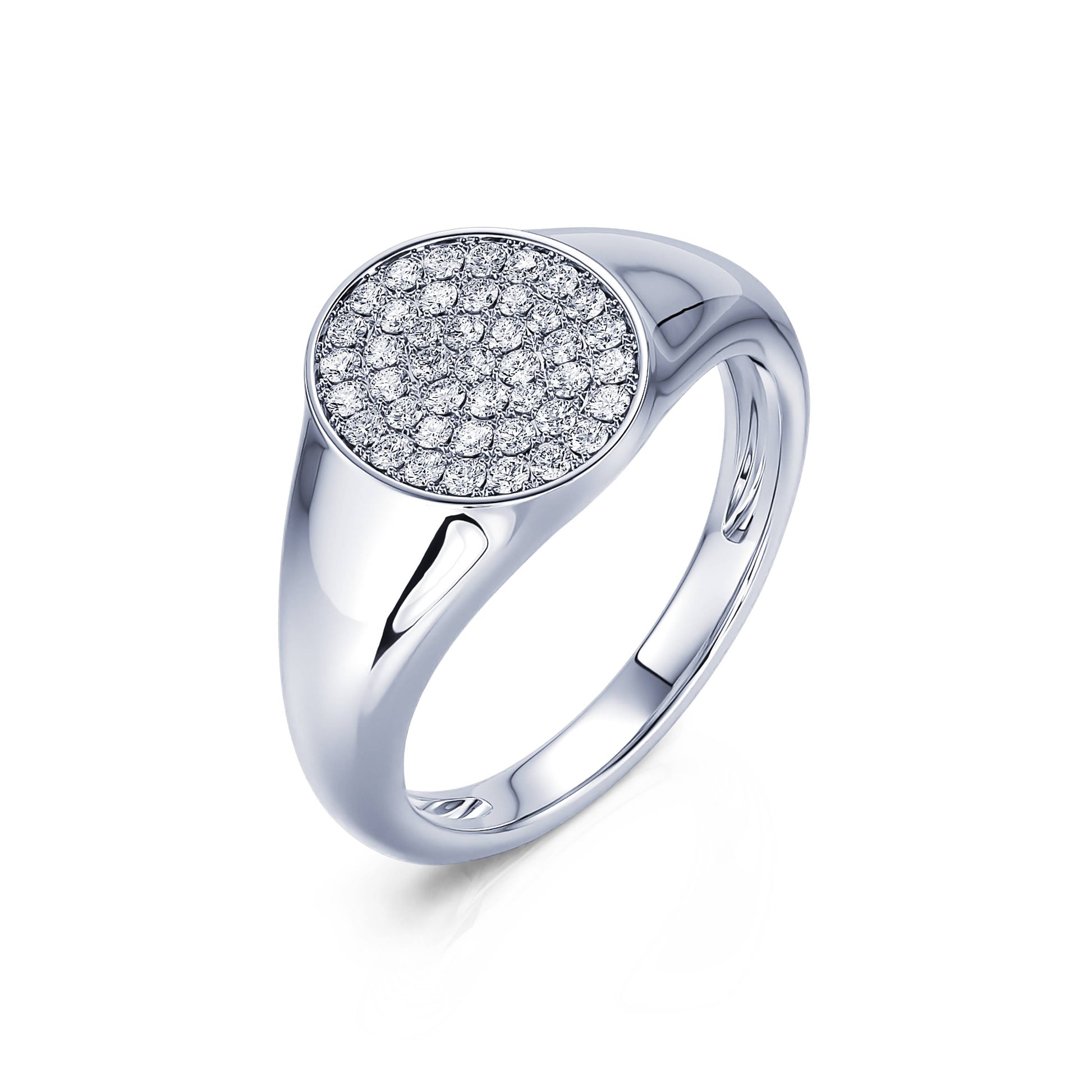 Chevalière diamant or blanc  Claudine 2