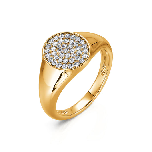 Claudine - Chevalière diamant or jaune #2