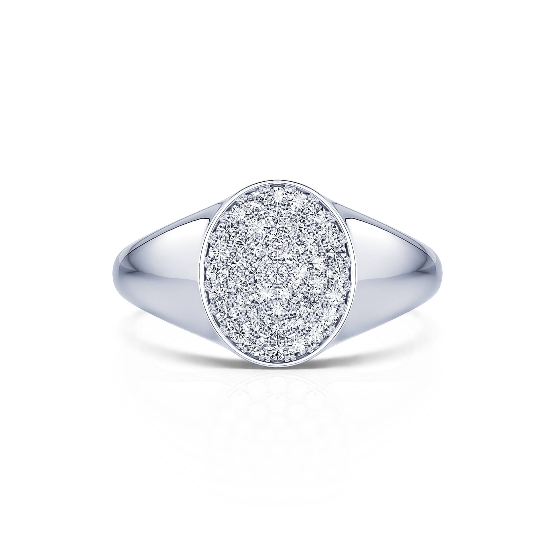 Chevalière diamant or blanc  Claudine 1
