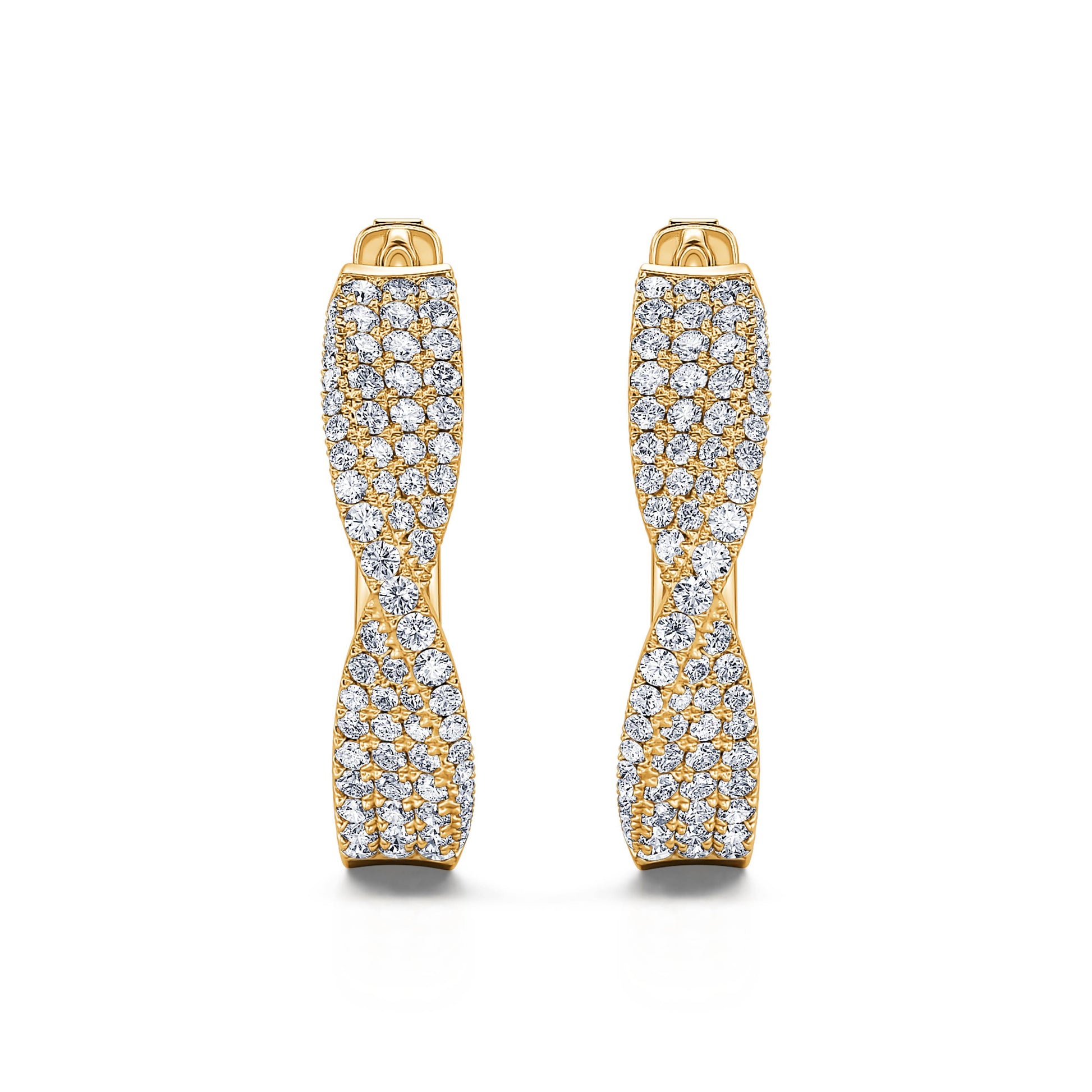  Boucles d'oreilles créole pavée or jaune Cléa 3