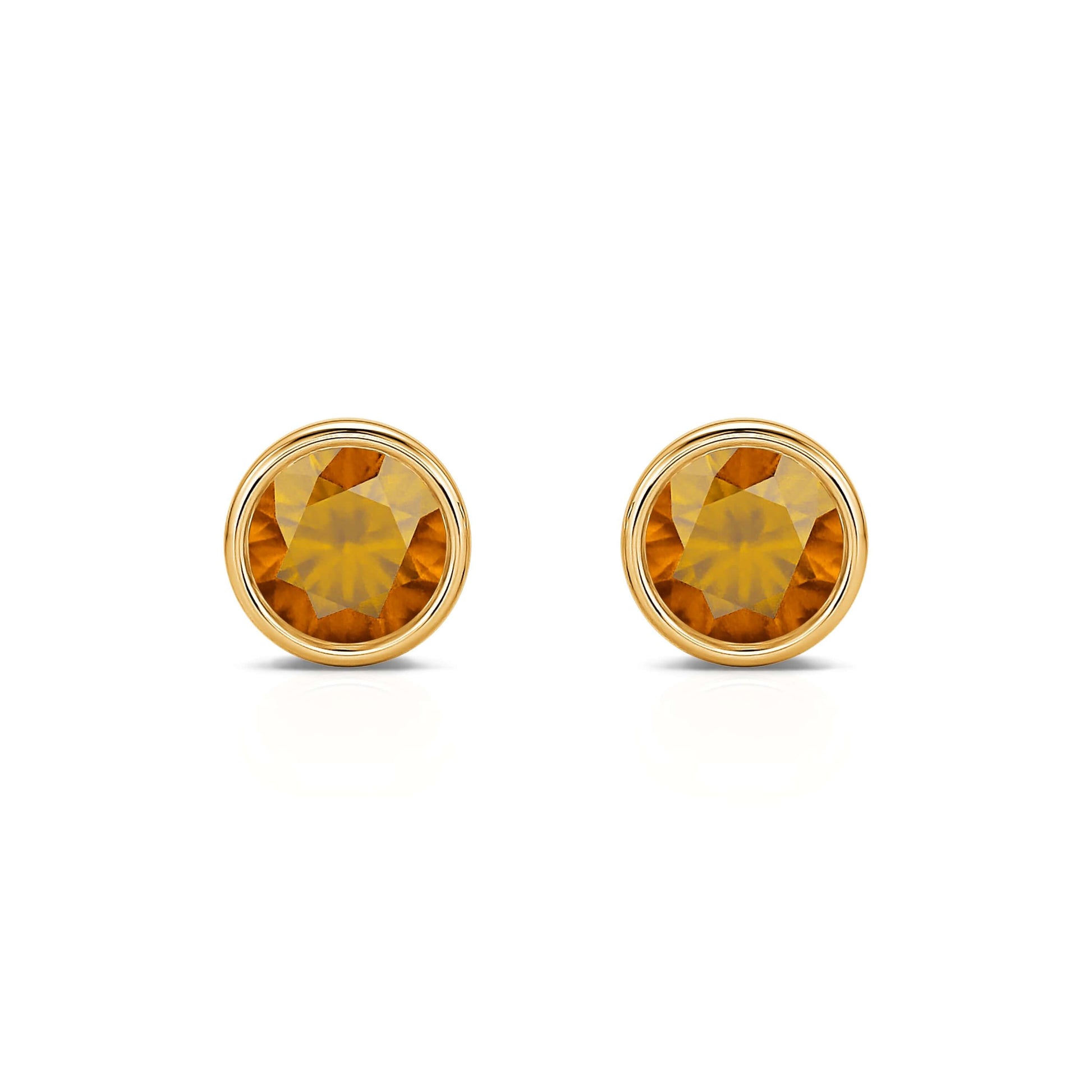 Puces d'oreilles citrine or jaune Cléo 1