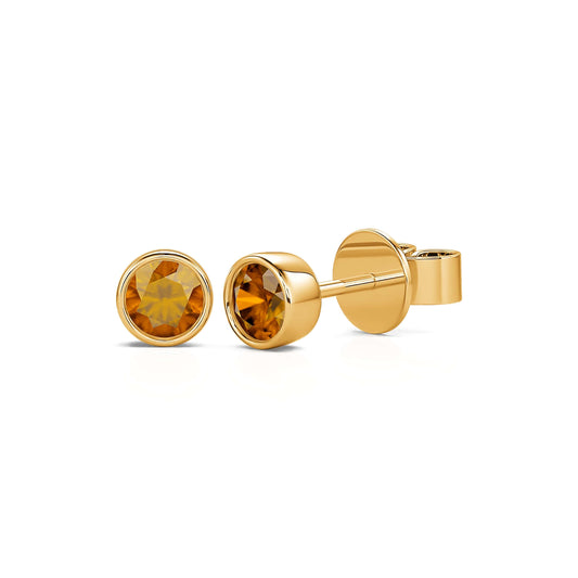 Cléo&nbsp;-&nbsp;Puces d'oreilles citrine or jaune #2