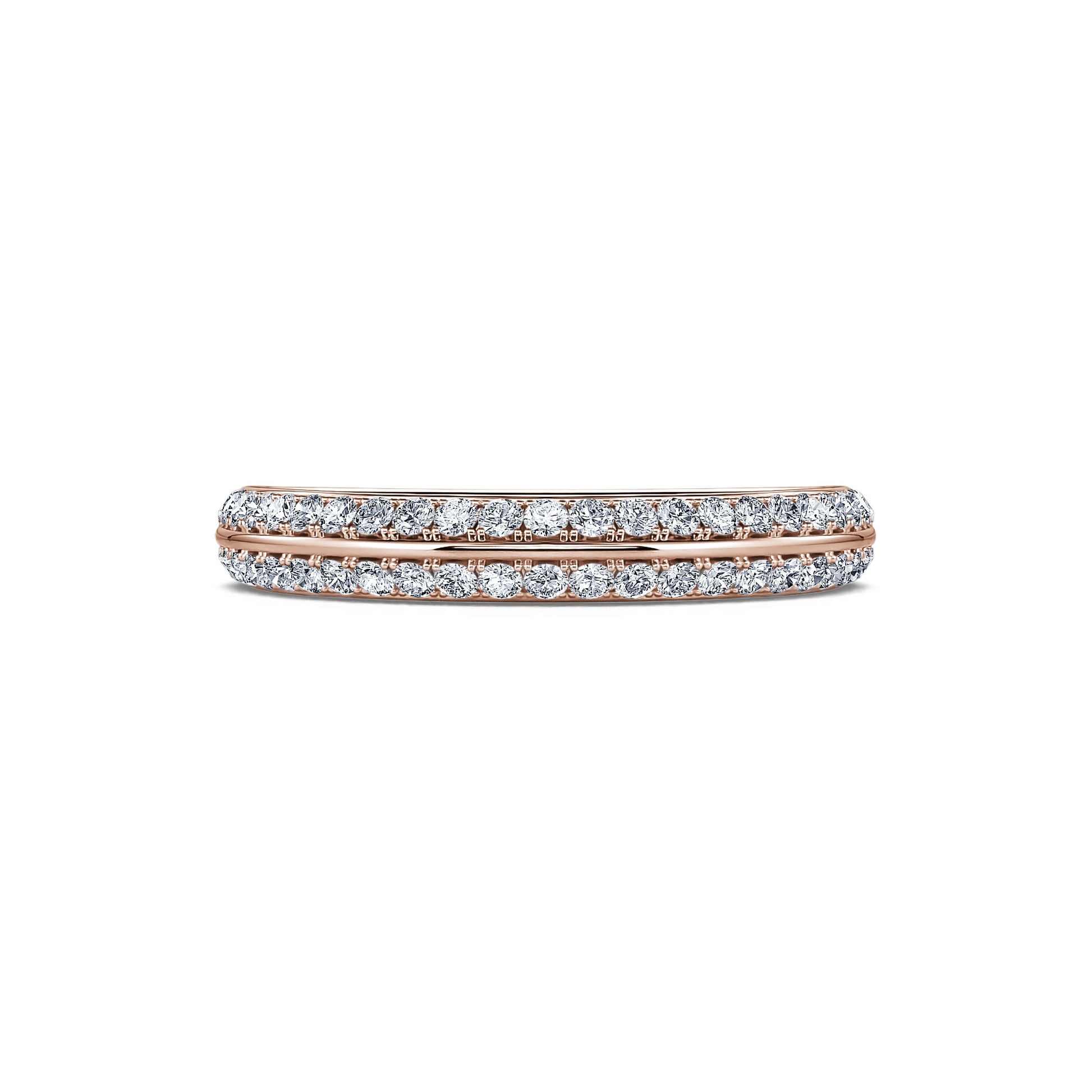 Alliance demi tour diamant pavé or rose Cliona 2