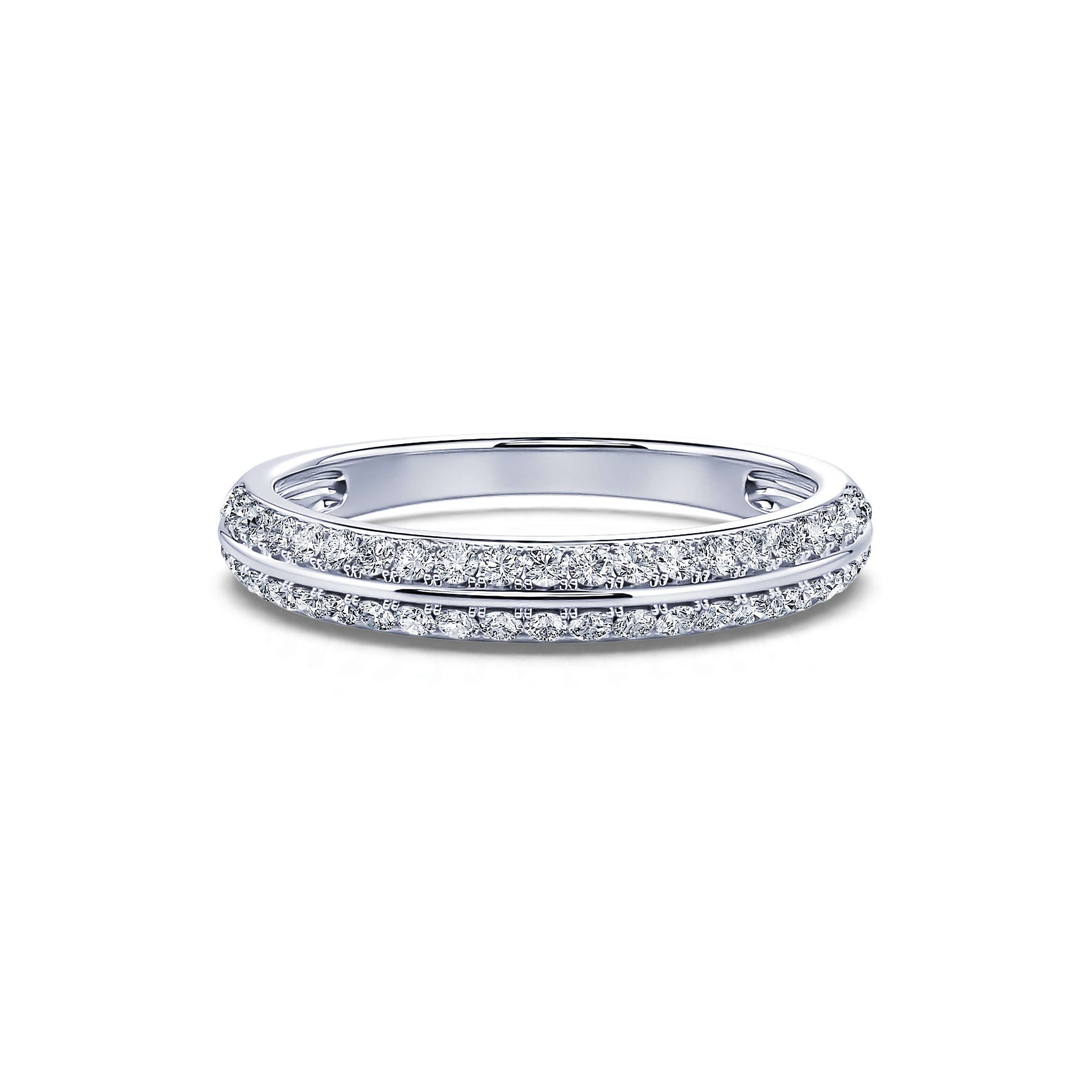 Alliance demi tour diamant pavé platine Cliona 3