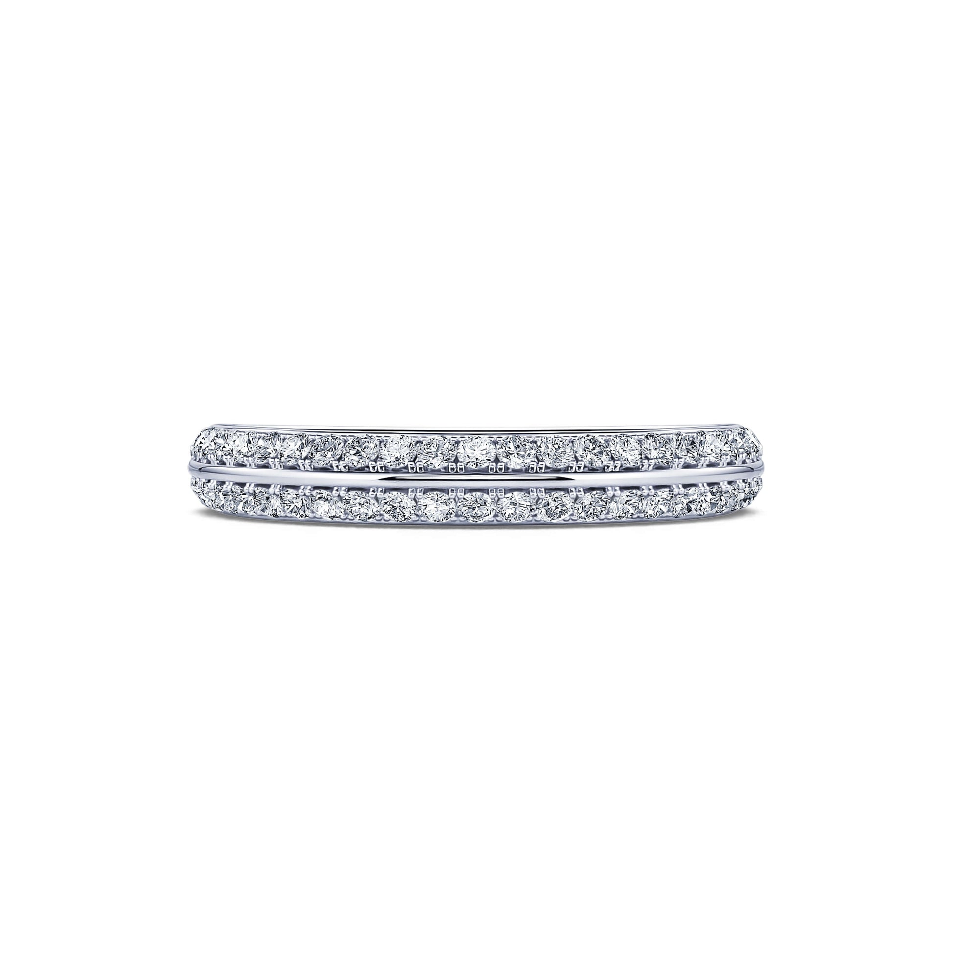 Alliance demi tour diamant pavé platine Cliona 2