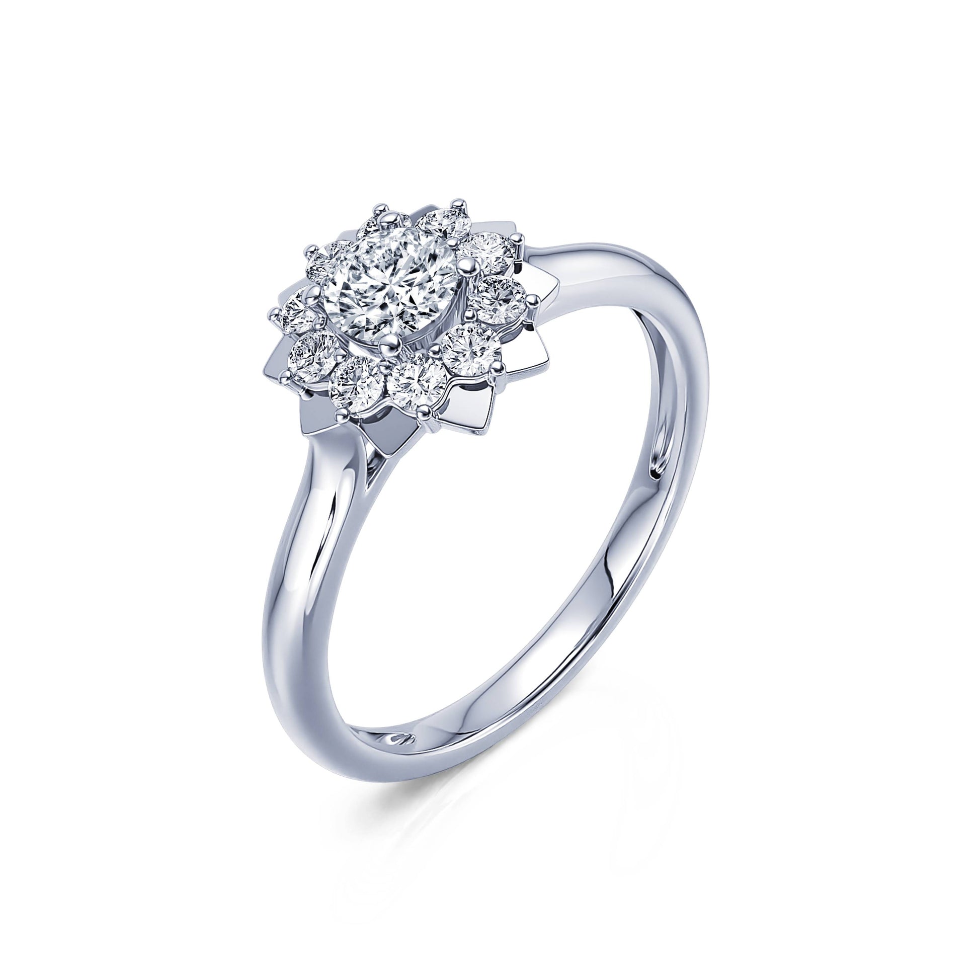 Bague de fiançailles Platine Colombine Zeina