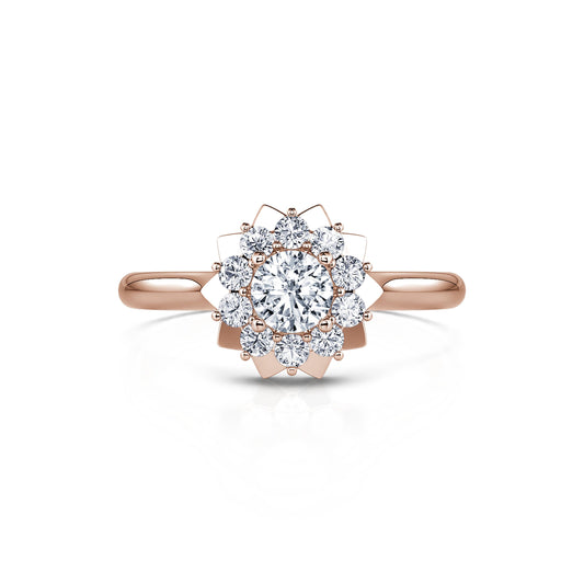 Colombine - Bague marguerite diamant en or rose #1
