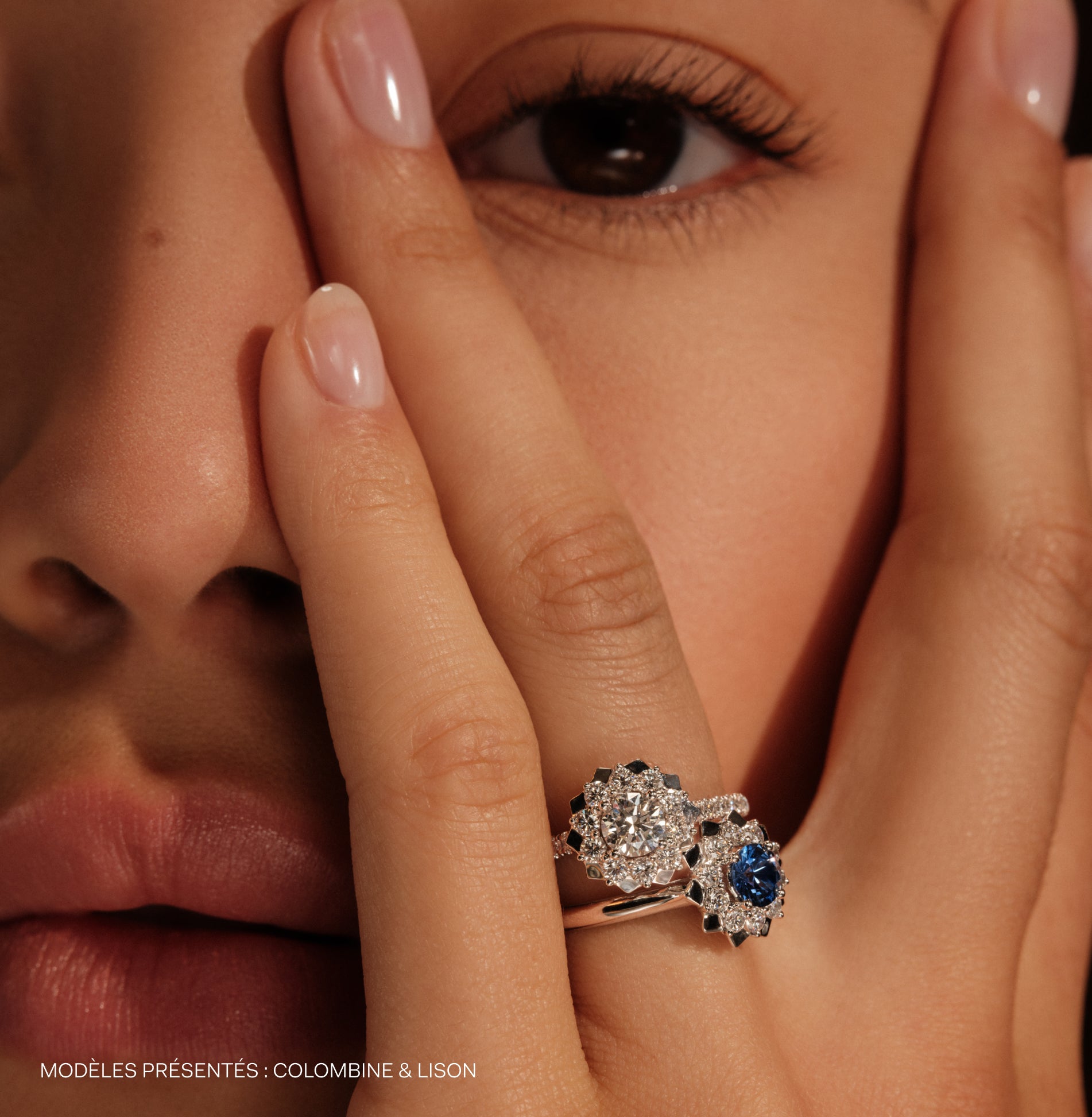 Bague marguerite diamant en platine Colombine 5