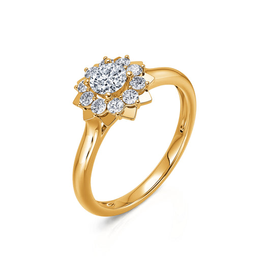 Colombine - Bague marguerite diamant en or jaune #2