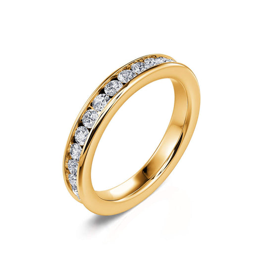 Constance Lab - Alliance tour complet serti rail diamants de synthèse or jaune #1