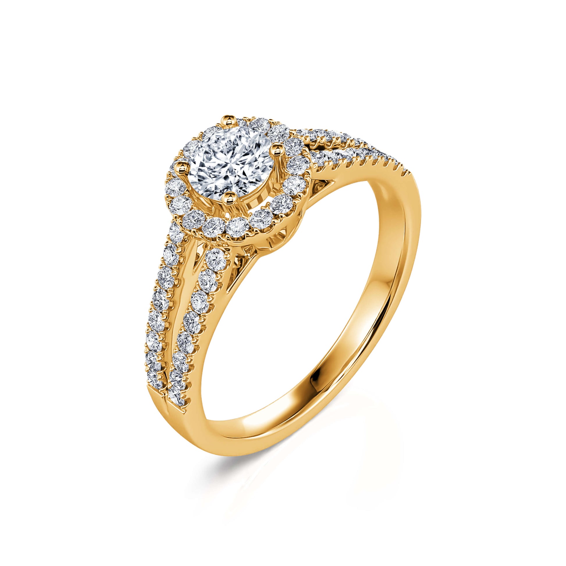 Bague de fiançailles or jaune et diamant vintage Corazon 2