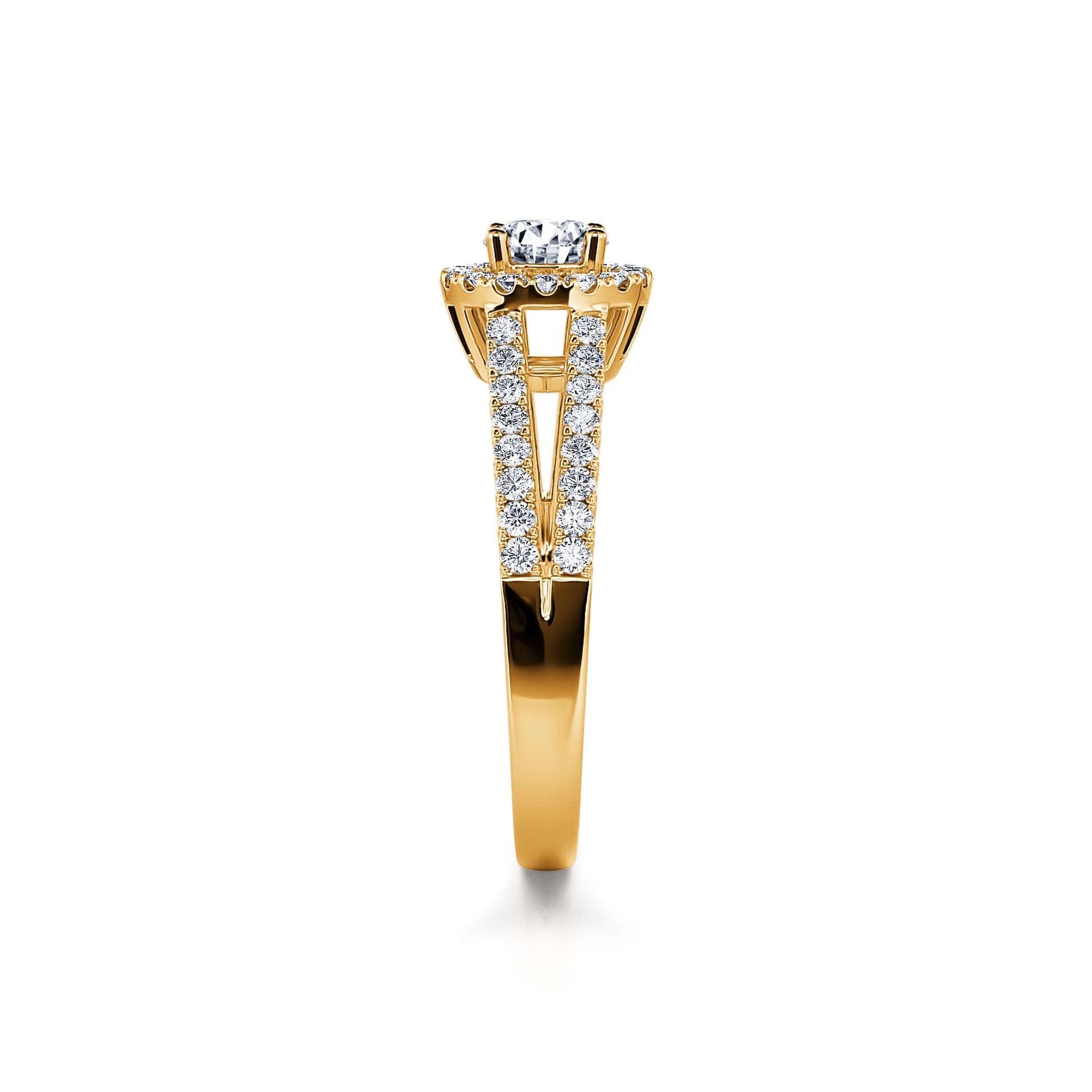 Bague de fiançailles or jaune et diamant vintage Corazon 3