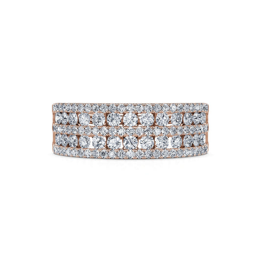 Deenah - Alliance demi tour diamant or rose #2