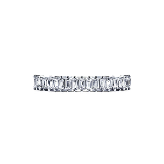 Demima&nbsp;-&nbsp;Alliance demi tour platine diamant baguette #2