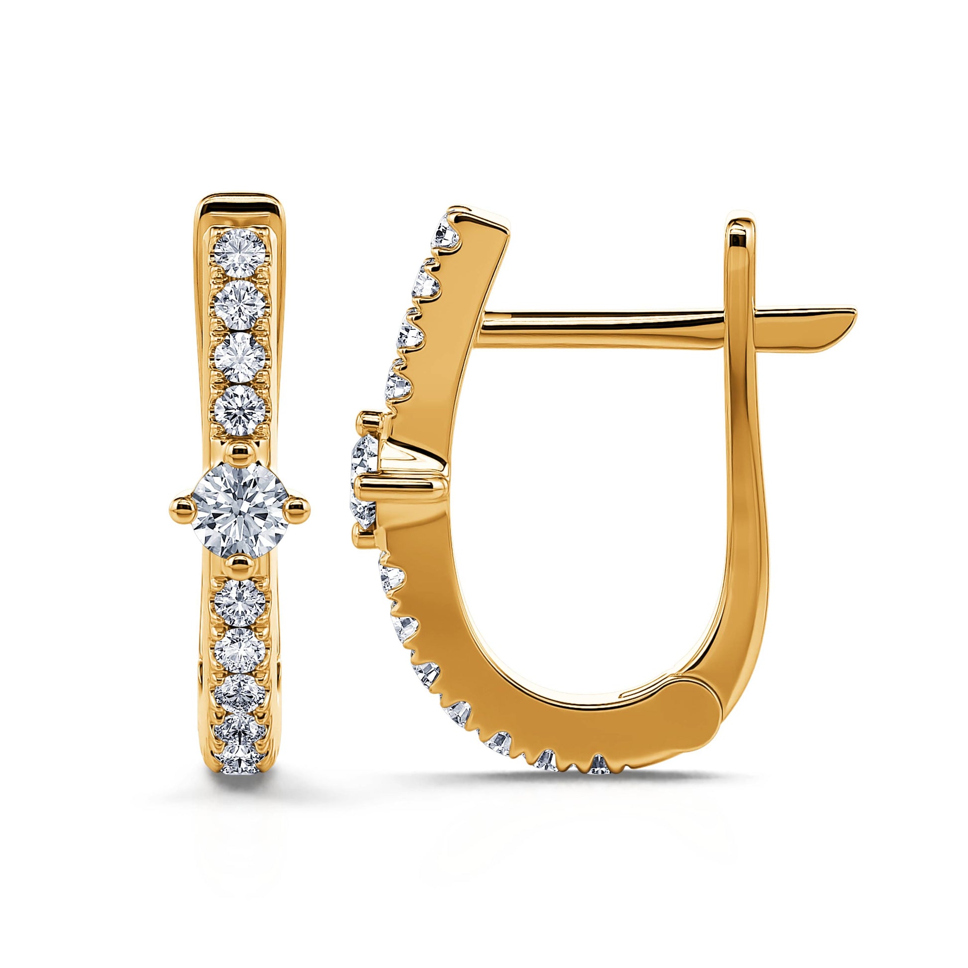 Créoles et diamant or jaune Demy 3