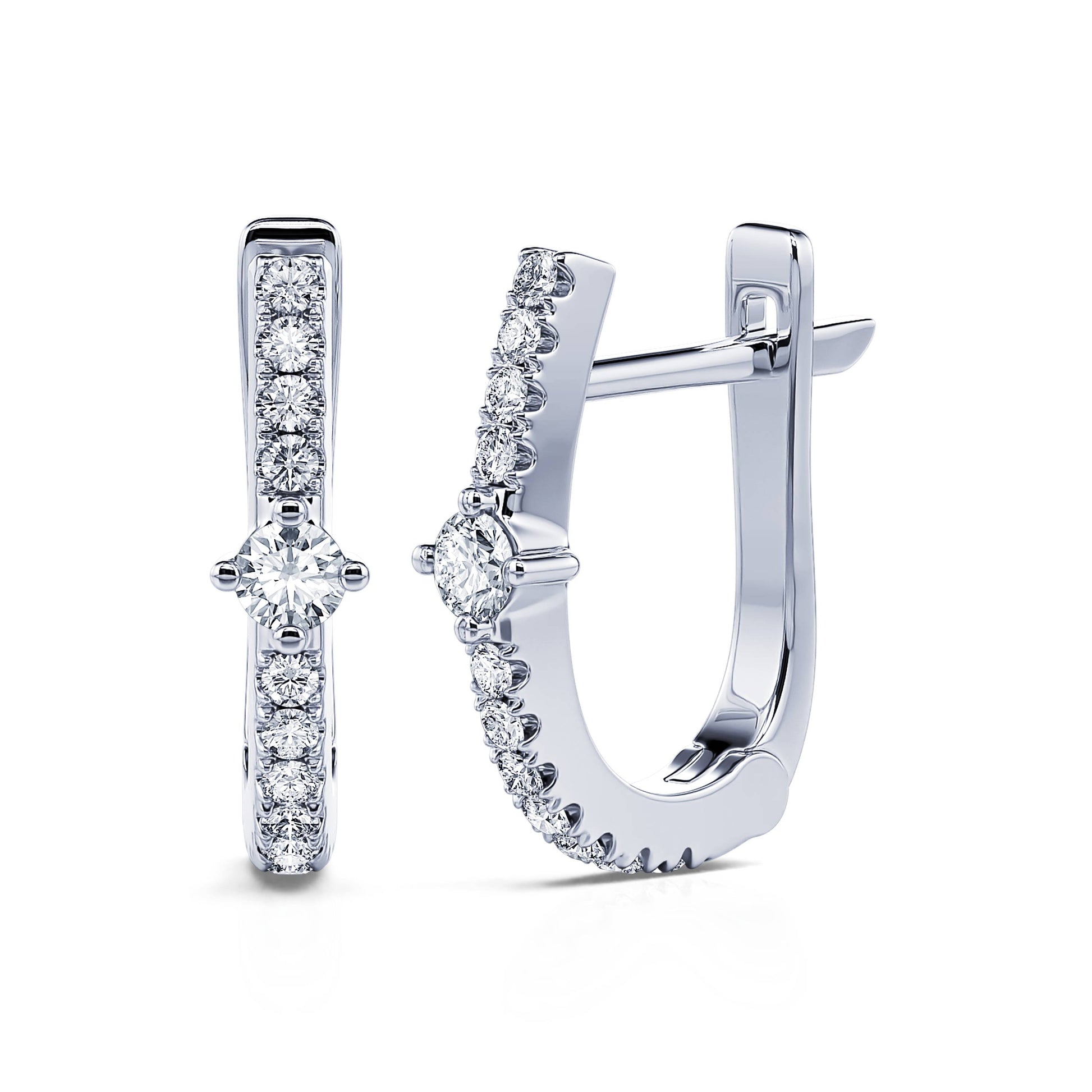 Créoles et diamant or blanc Demy 2