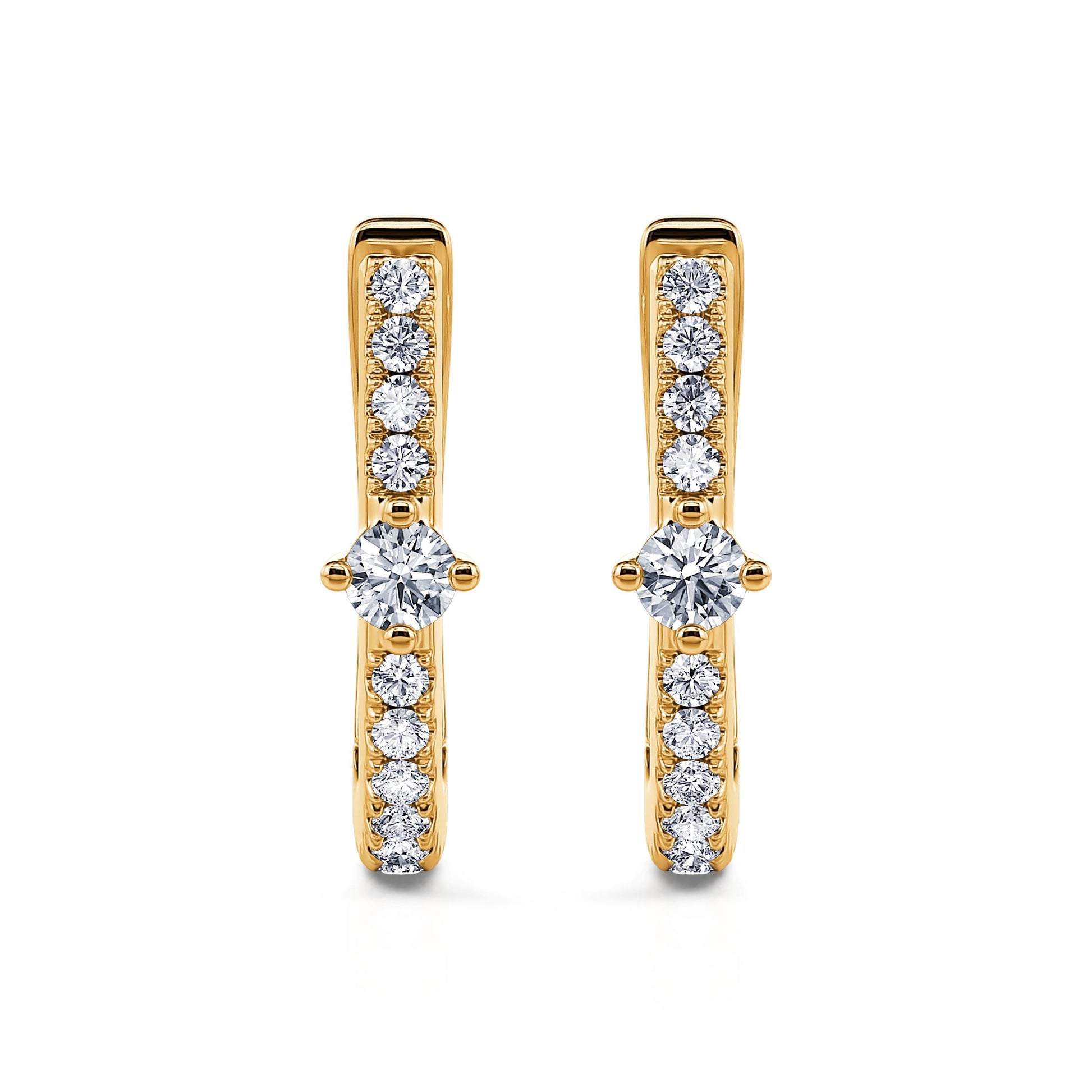 Créoles et diamant or jaune Demy 1