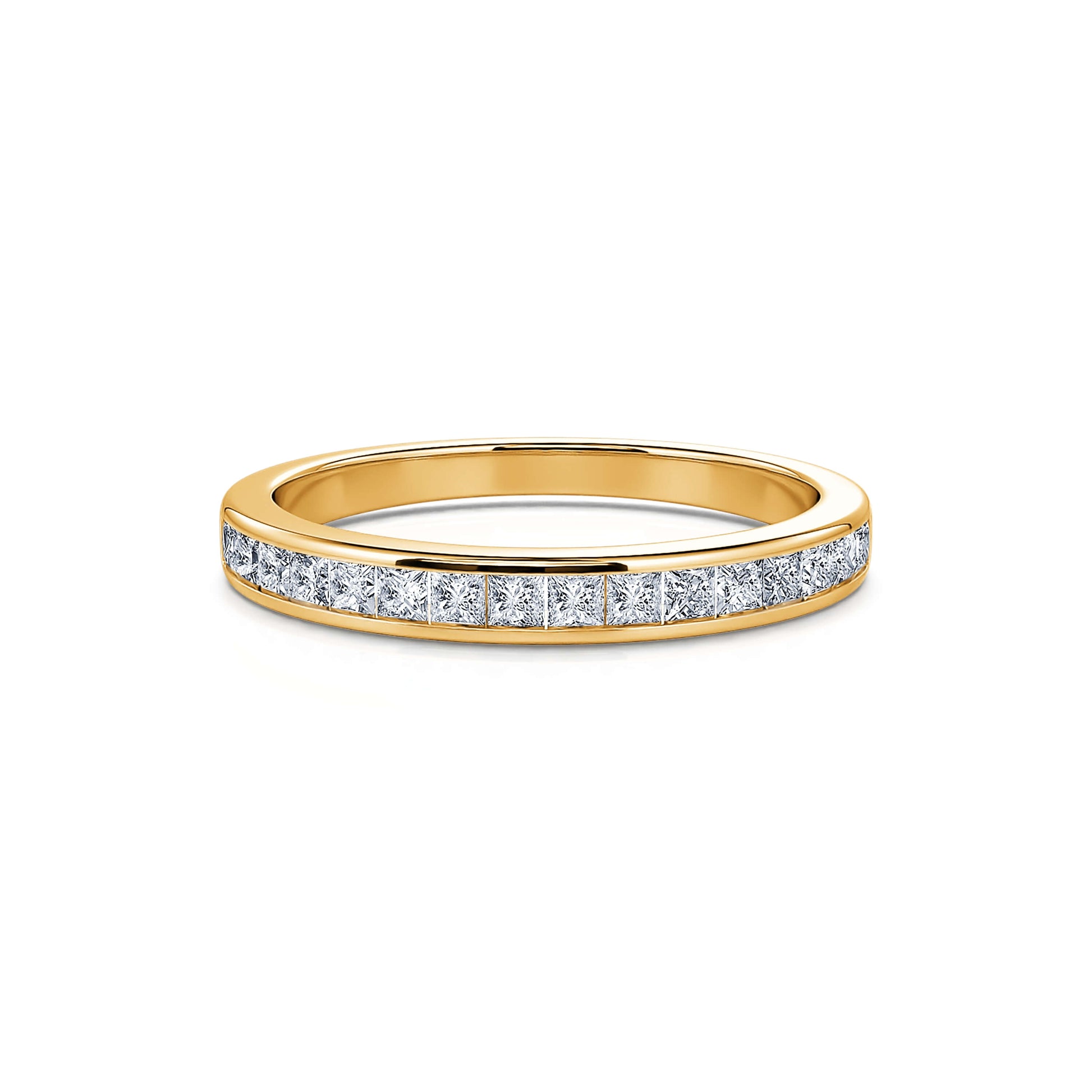 Alliance demi tour diamant princesse or jaune Dharma 3