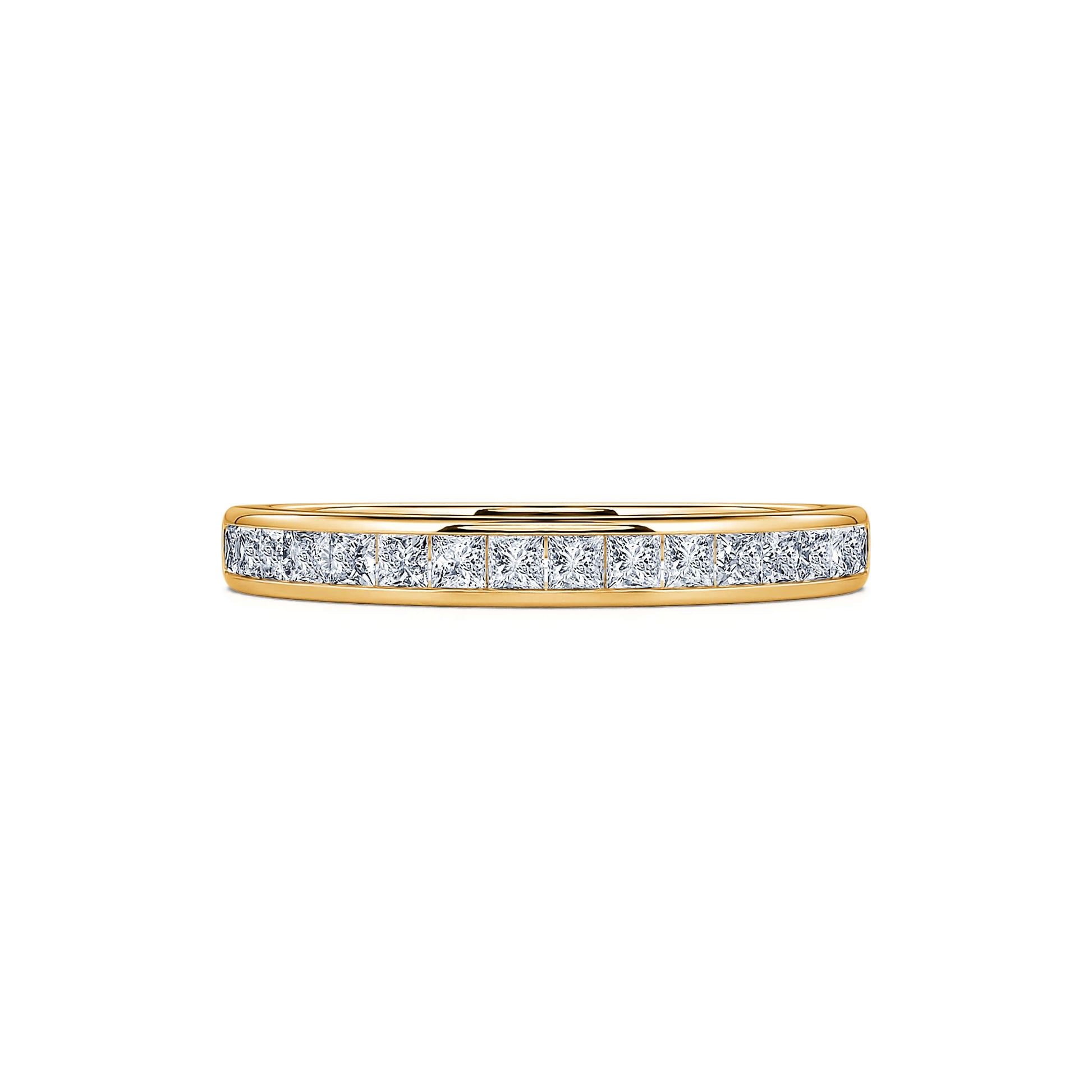 Alliance demi tour diamant princesse or jaune Dharma 2