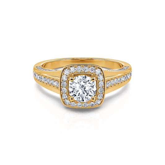 Dianya - Bague de fiançailles vintage or jaune diamant #1