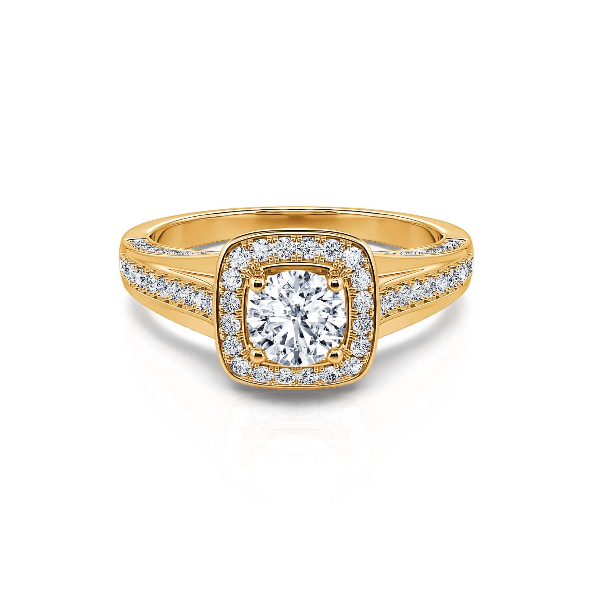 Bague de fiançailles vintage or jaune diamant Dianya 1