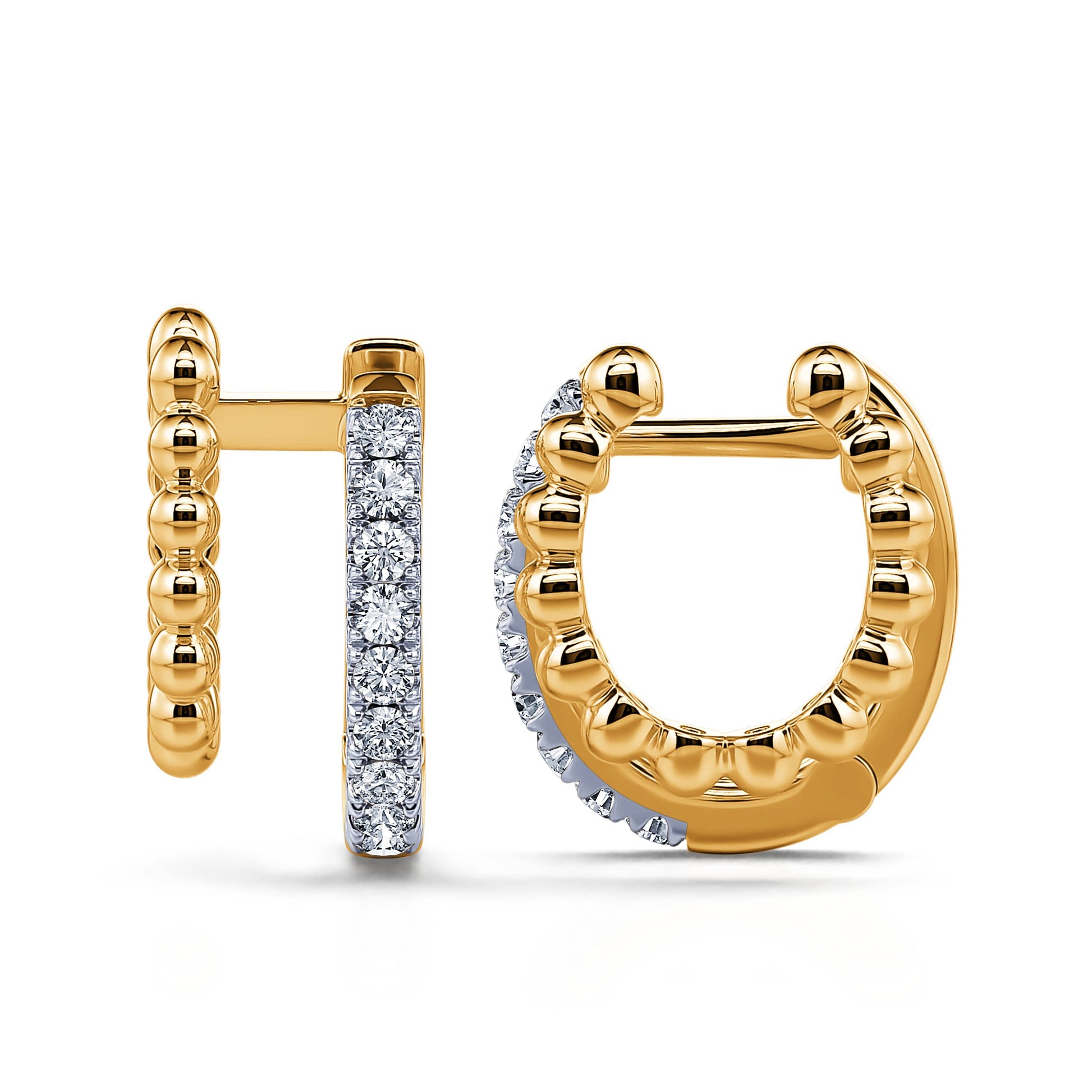 Créoles double en diamant et or jaune Dila 3