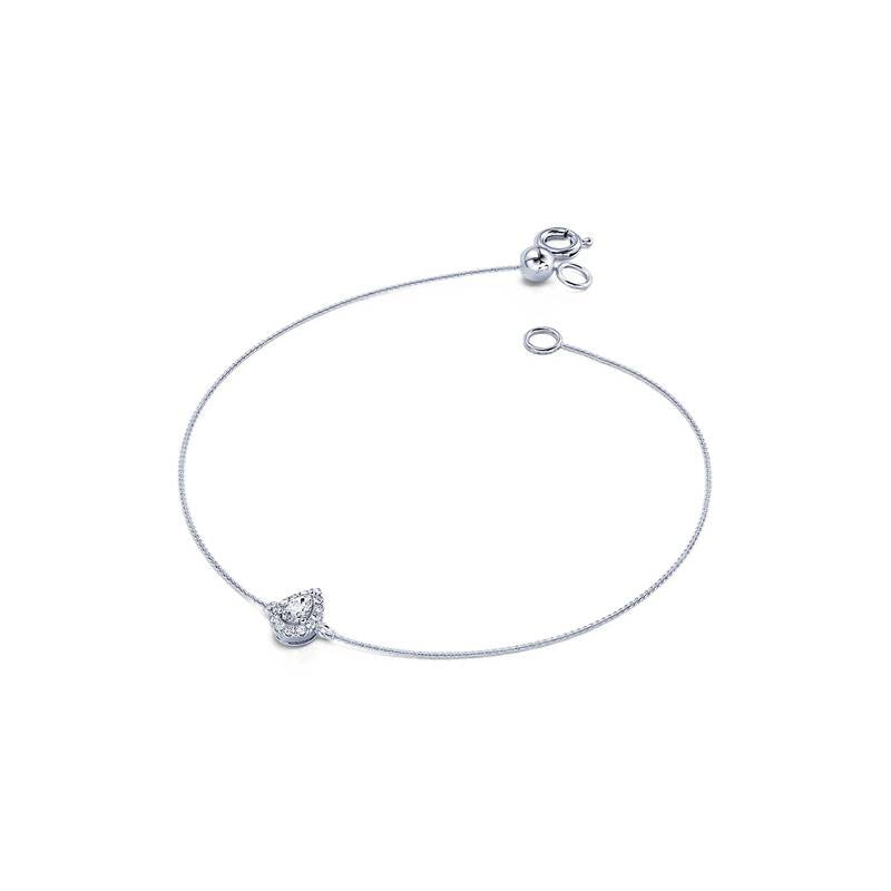 Bracelet diamant poire halo or blanc Dina 1