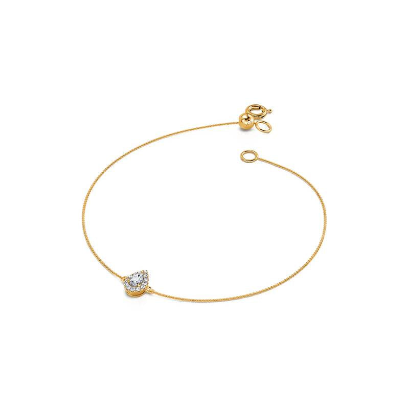 Bracelet diamant poire halo or jaune Dina 1