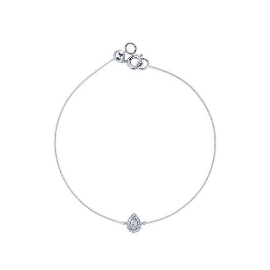 Dina&nbsp;-&nbsp;Bracelet diamant poire halo or blanc #2