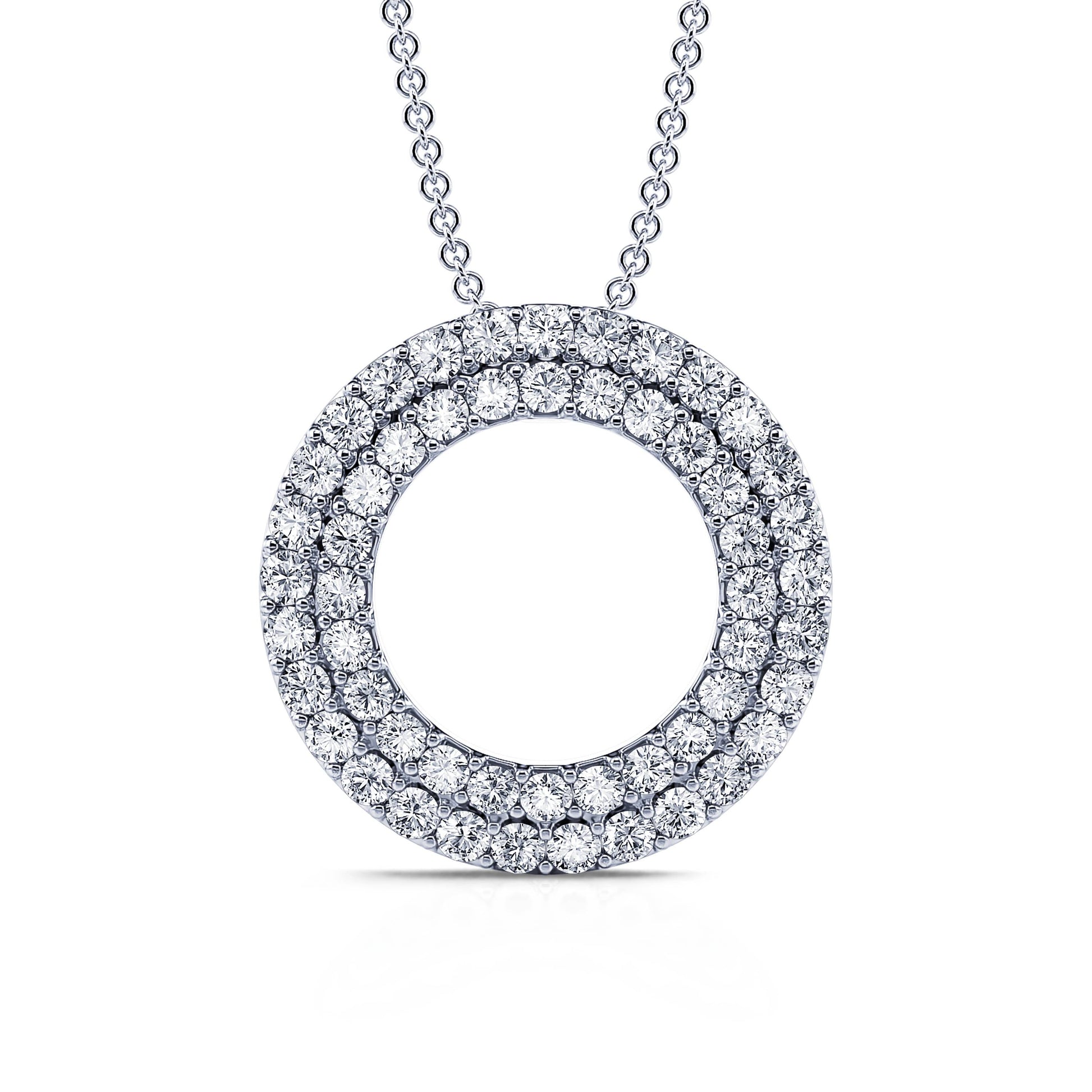 Collier or blanc diamant rond pavé double rangs Divine 2