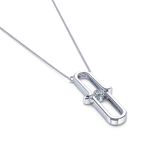 Dana - Collier main or blanc diamant  #1