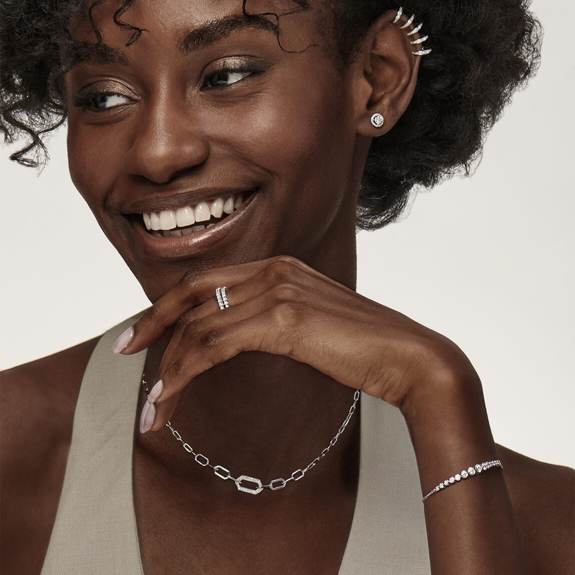 Collier chaîne un maillon serti or jaune Dona 4