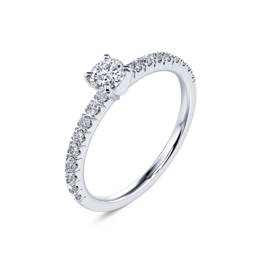 Dorine&nbsp;-&nbsp;Solitaire platine diamant accompagné #2