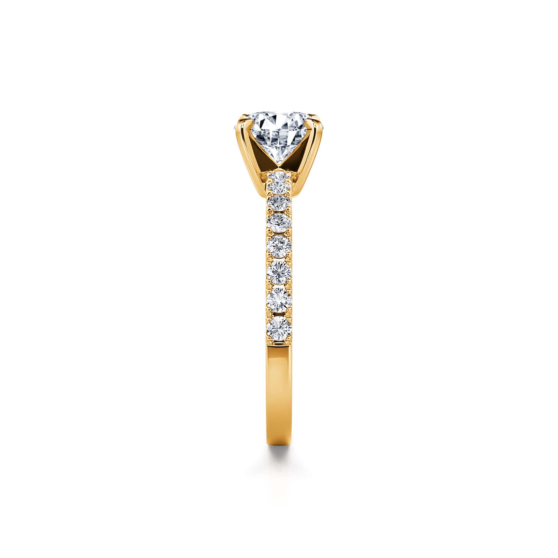 Solitaire or jaune diamant accompagné Dorine 4