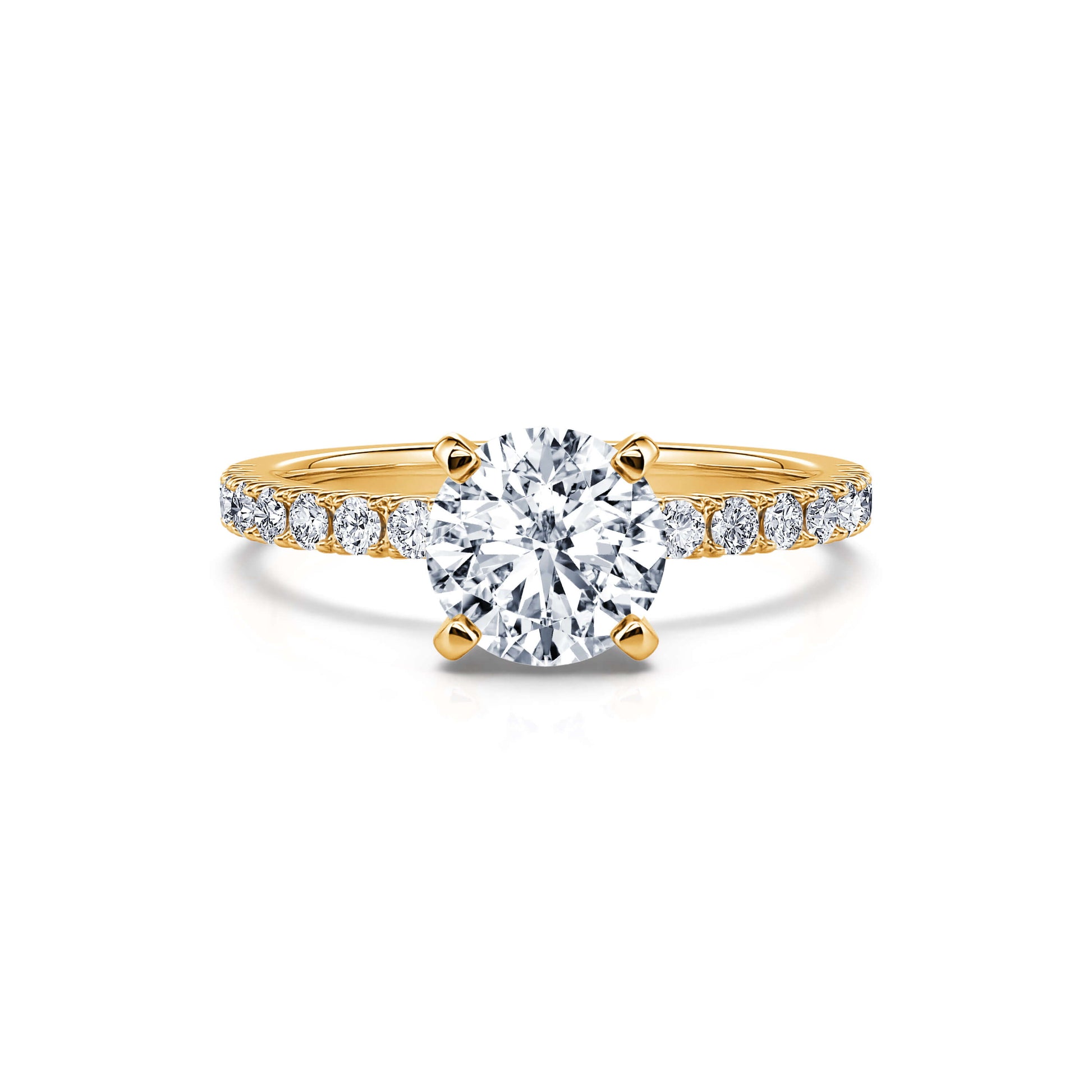 Solitaire or jaune diamant accompagné Dorine 1