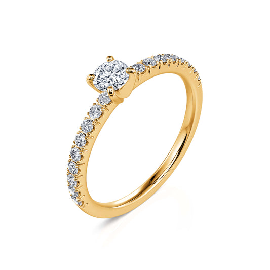 Dorine - Solitaire or jaune diamant accompagné #2