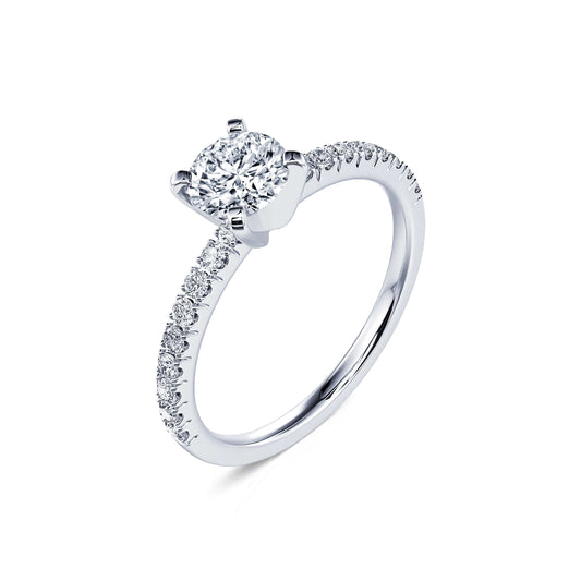 Dorine Lab&nbsp;-&nbsp;Solitaire platine diamant de synthèse accompagné #2