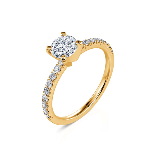 Dorine Lab - Solitaire or jaune diamant de synthèse accompagné #2