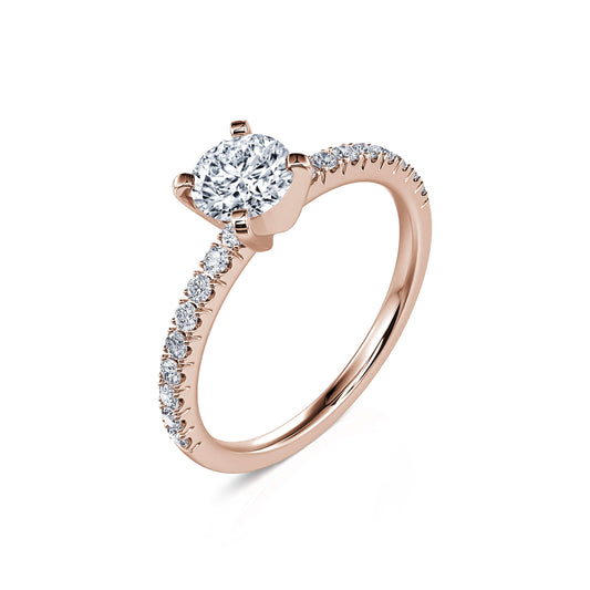 Dorine Lab&nbsp;-&nbsp;Solitaire or rose diamant de synthèse accompagné #2