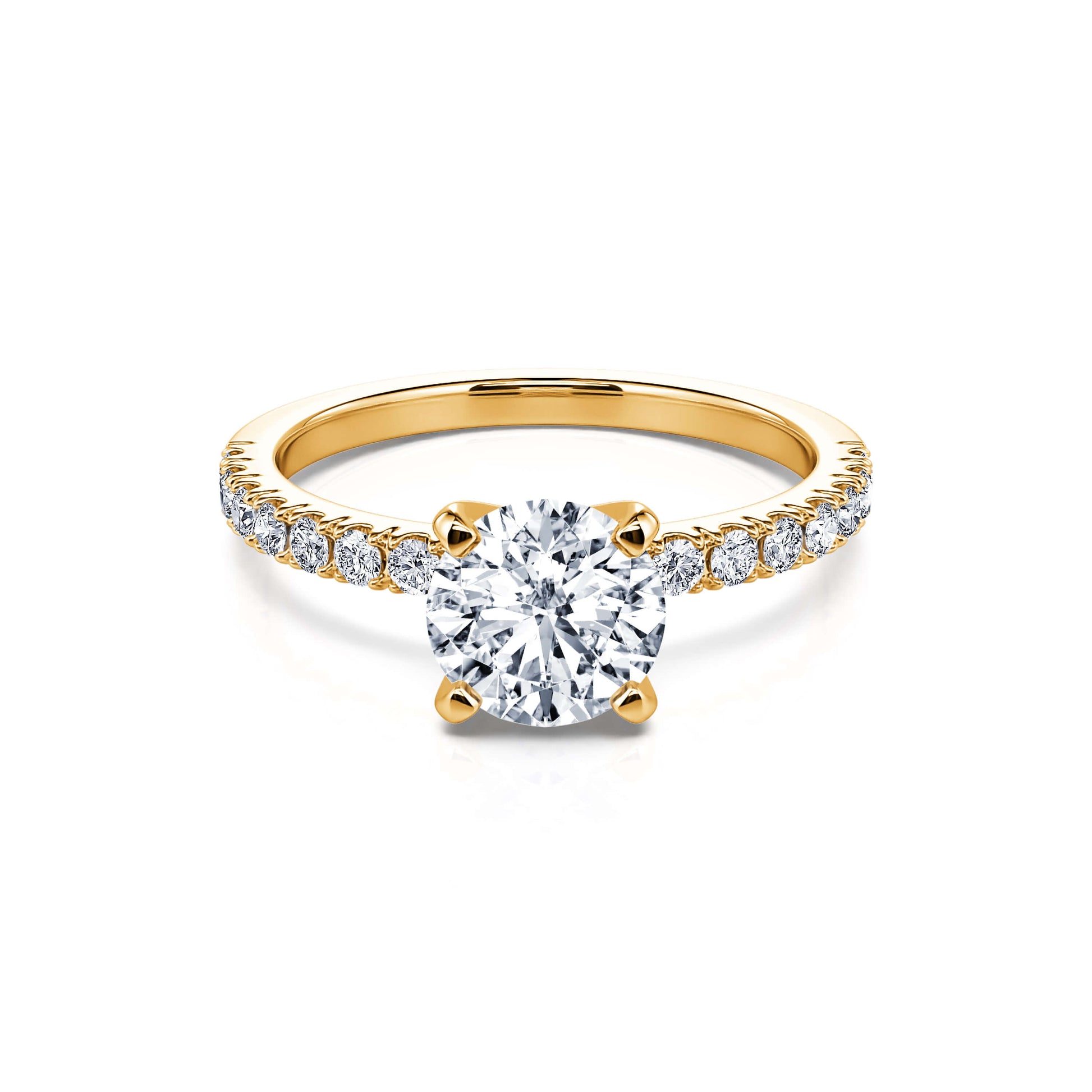 Solitaire or jaune diamant accompagné Dorine 3