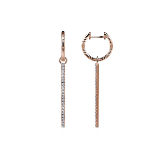 Eda - Créoles or jaune et diamant brillant 2 en 1 #2