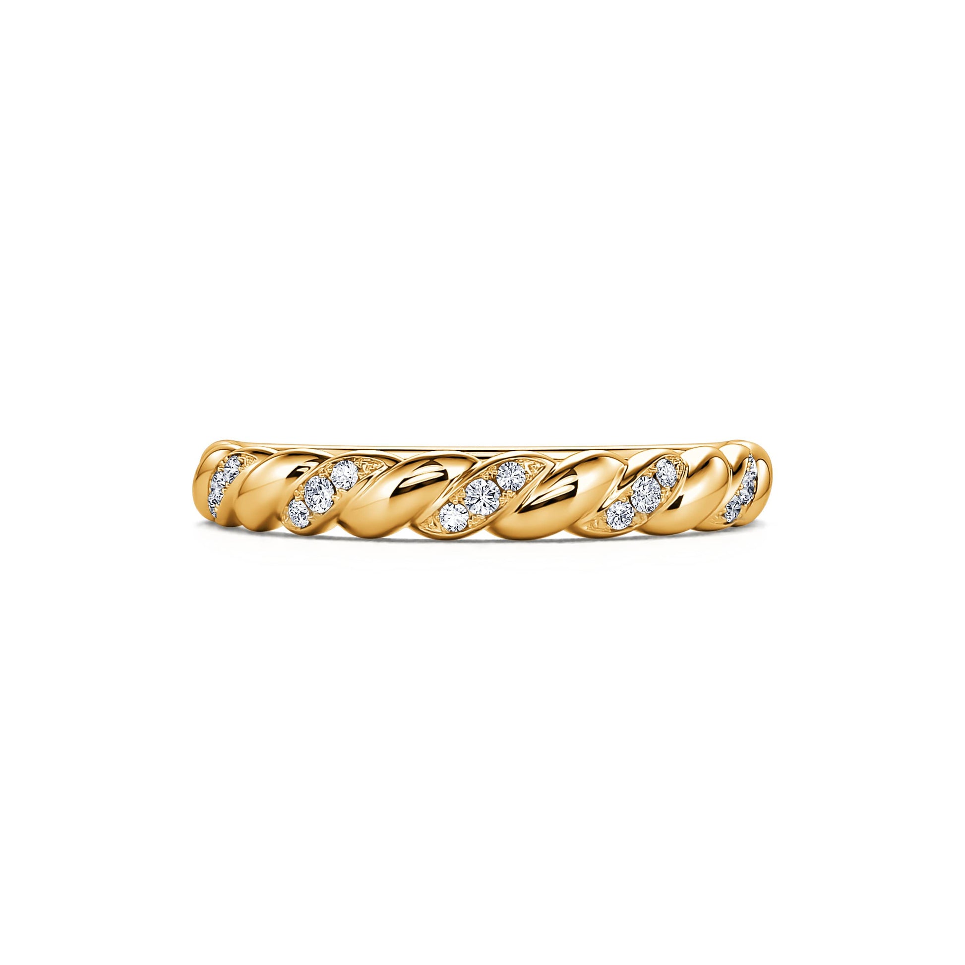 Bague torsadée or jaune et diamants Eline 2