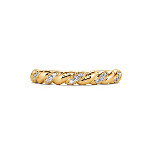 Eline&nbsp;-&nbsp;Bague torsadée or jaune et diamants #2