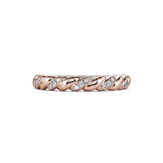 Eline&nbsp;-&nbsp;Bague torsade or rose et diamants #2