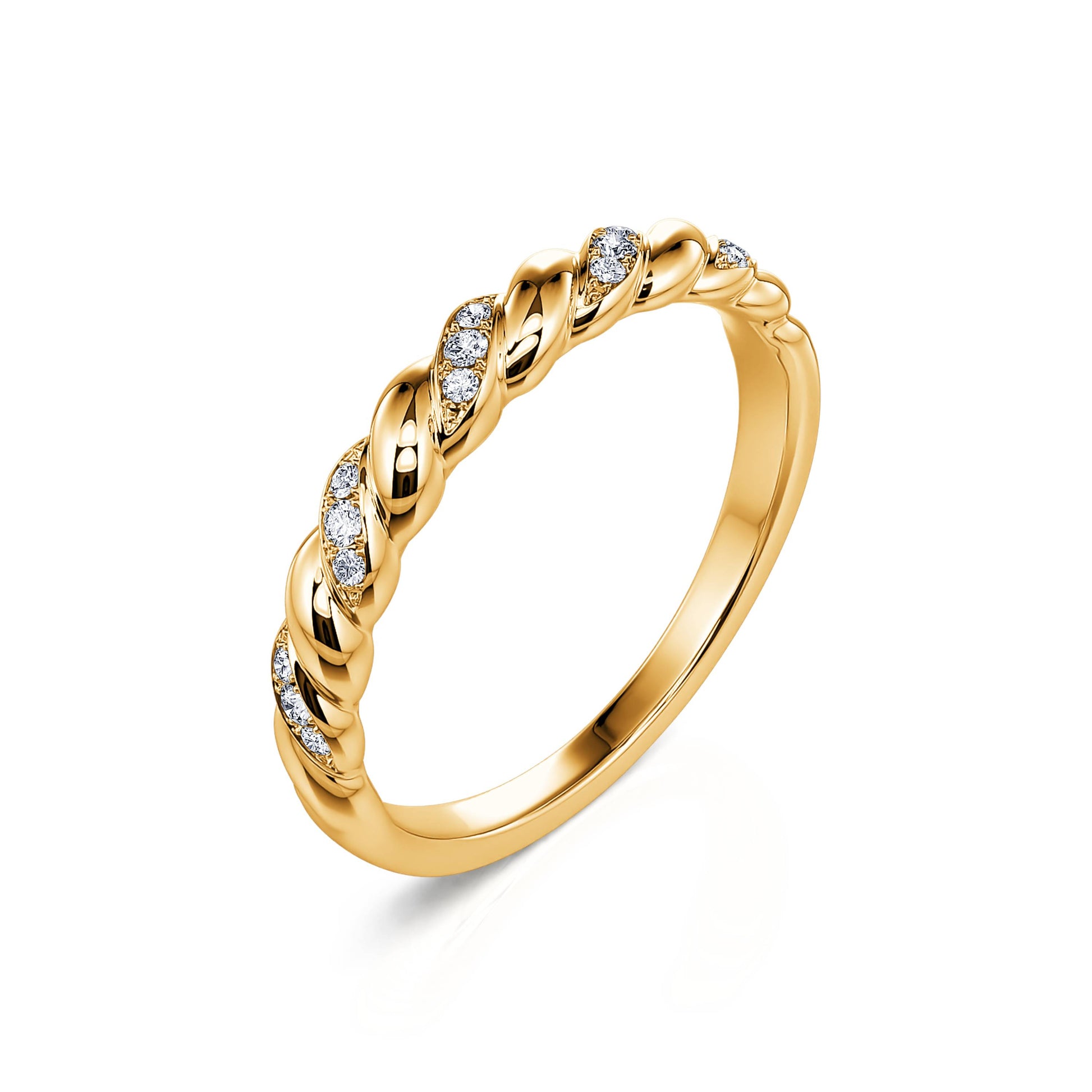 Bague torsadée or jaune et diamants Eline 1