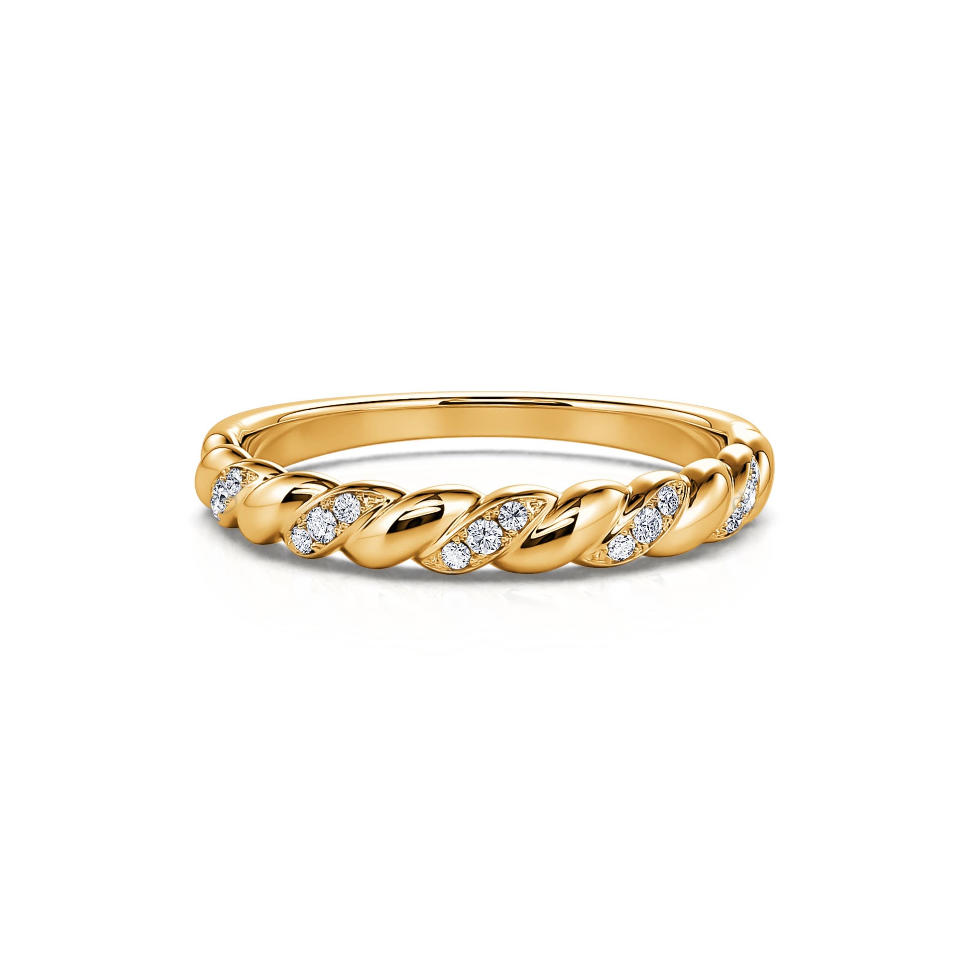 Bague torsadée or jaune et diamants Eline 3
